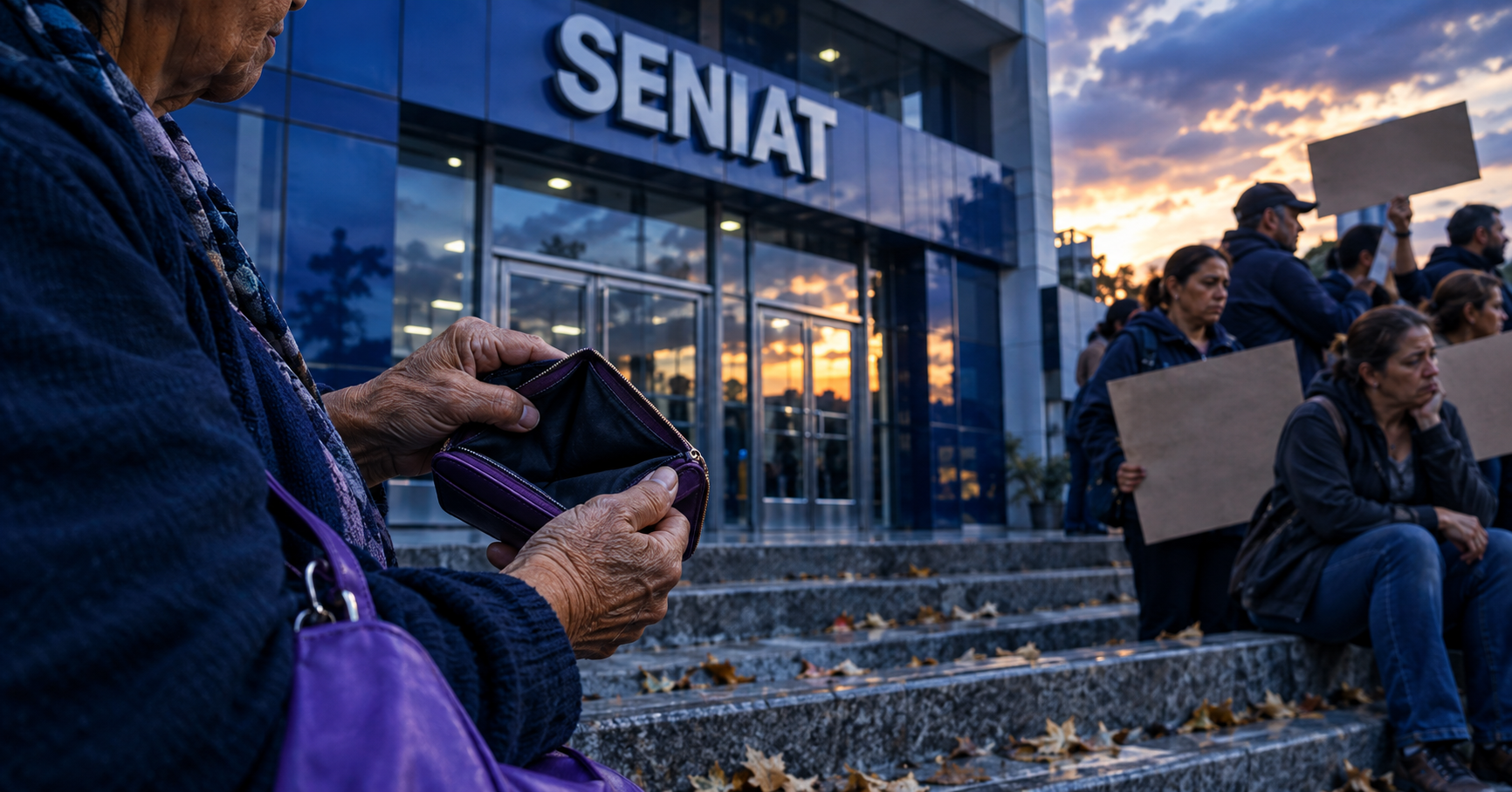 «Bono no es salario»: jubilados y universitarios reclaman ante el Seniat